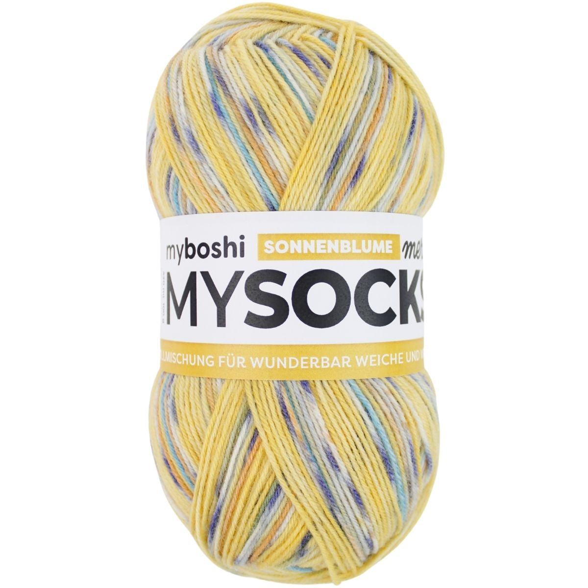 myBoshi mysocks Merino Garn Gelb – 100 g, 420 m, Nadel 3 mm, 75% Schurwolle/25% Polyamid, 1 Stk.