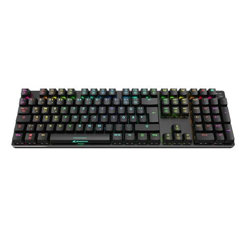 Sharkoon SKILLER SGK36W – Gaming-Tastatur – Mechanisch – 2,4 GHz USB-A (Empfänger) – QWERTZ (DE) – RGB – Rot