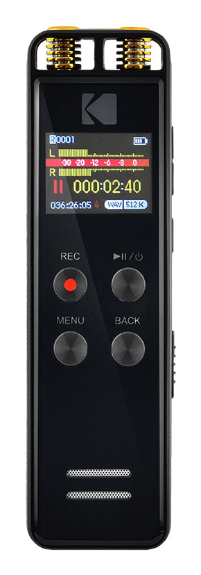Kodak VRC550 – Digitales Diktiergerät, bis 725 h, 16 GB, USB-C, 3,5 mm