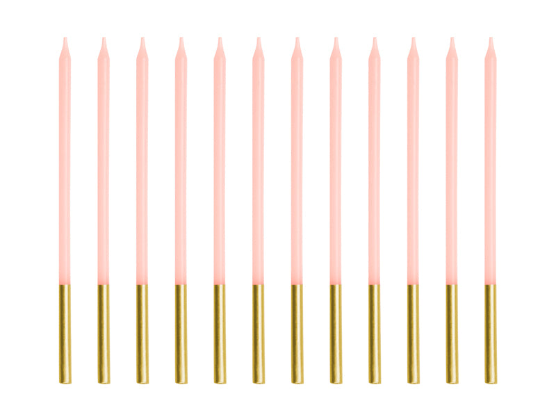 PartyDeco Geburtstagskerzen – Pink – 14 cm – 12 Stk