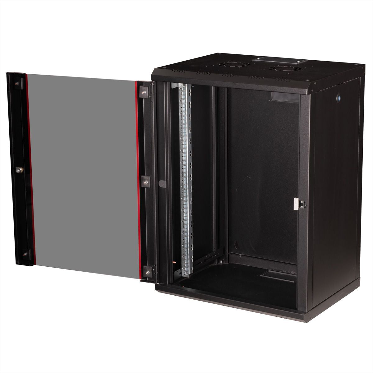 ROLINE Pro – 19" Wandverteiler 16U, IP20, abschliessbar, 600 × 450 × 818 mm, schwarz, Stahl