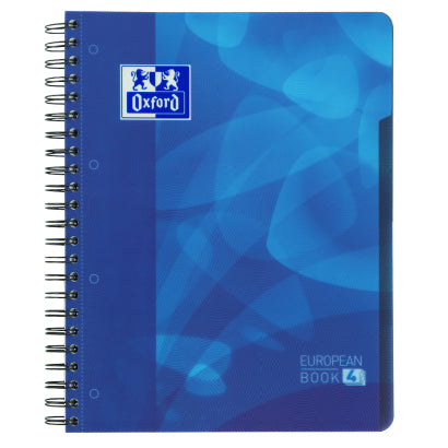 Oxford Notizblock – A4 – 120 Blatt – Softcover, 4-fach gelocht, 3 Trennblätter, Dokumententasche – Blau