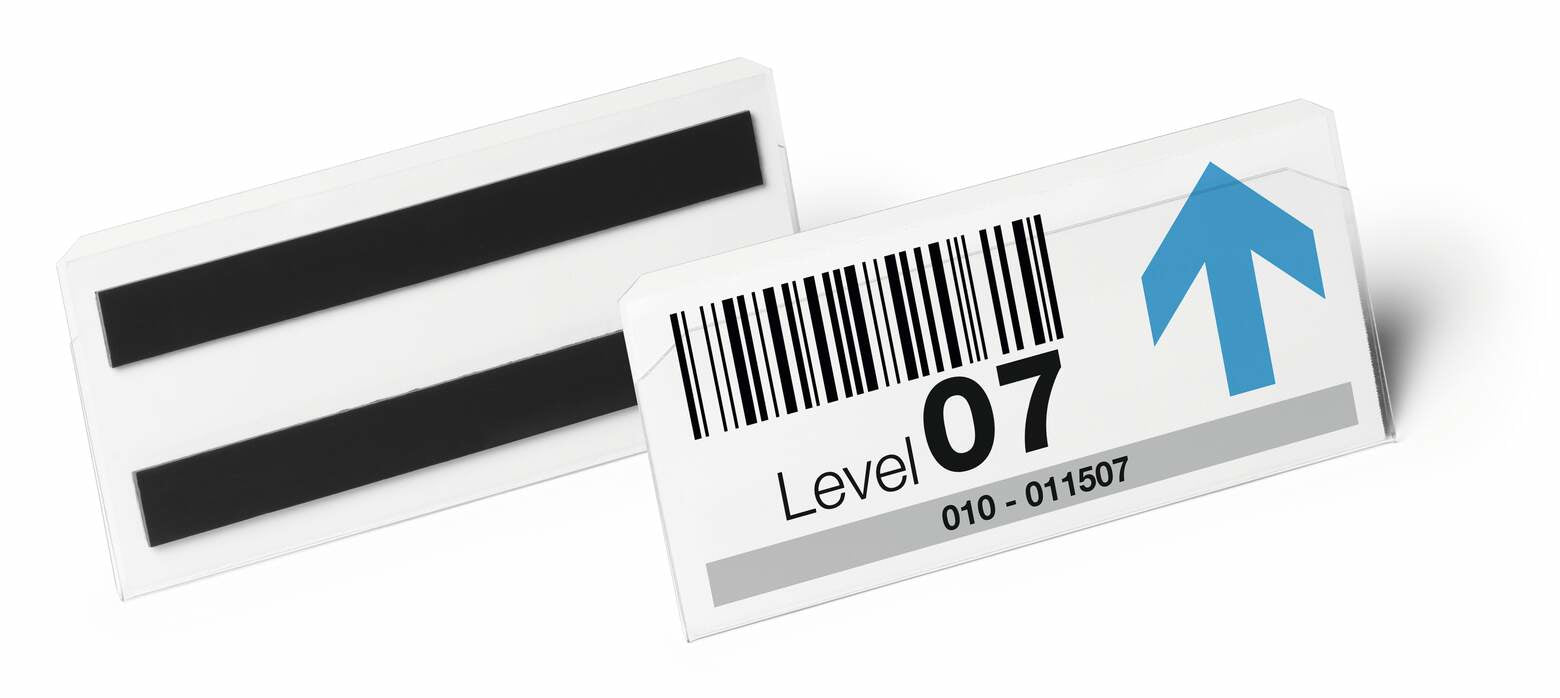 Durable Magnetclip – 150 × 67 mm, transparent, wiederverwendbar, magnetisch, für 150 × 67 mm