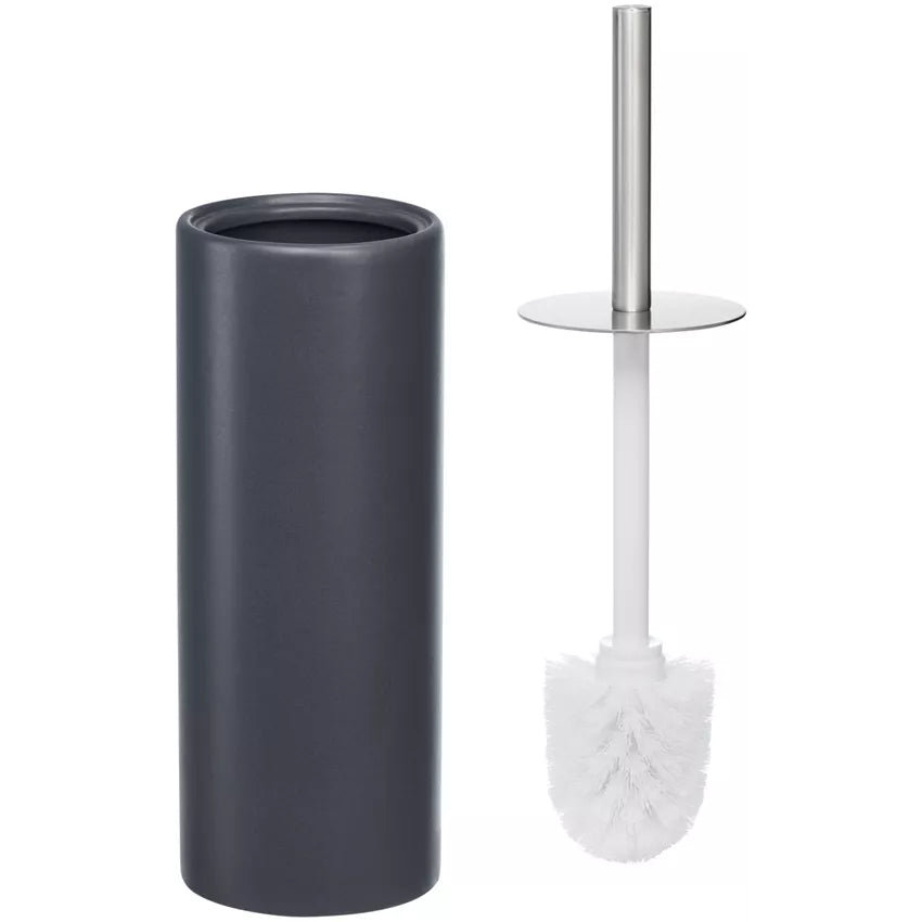 Diaqua Zylo – WC-Bürstenset – Keramik, Anthrazit, mit Deckel, H 39 cm, Ø 10,5 cm