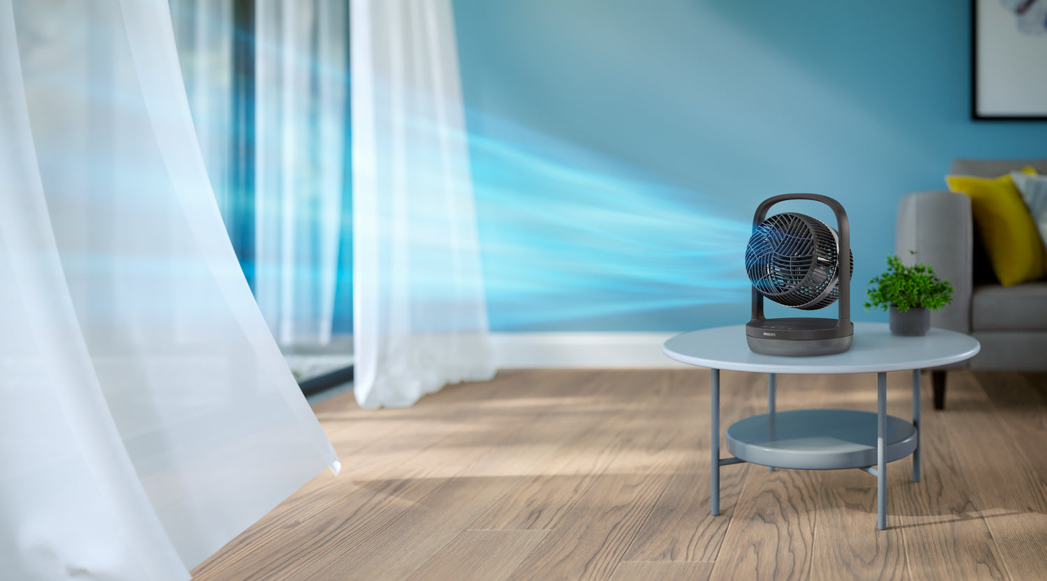 Philips Tischventilator 3000 Serie – 22 cm, 3 Stufen, oszillierend, Timer, 27 W, 40 dB(A), Graphit