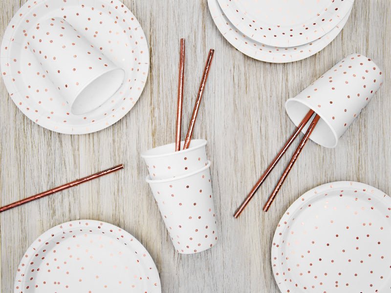 PartyDeco Trinkbecher, Papier/Karton – 2,6 dl, Weiss – 6 Stk.