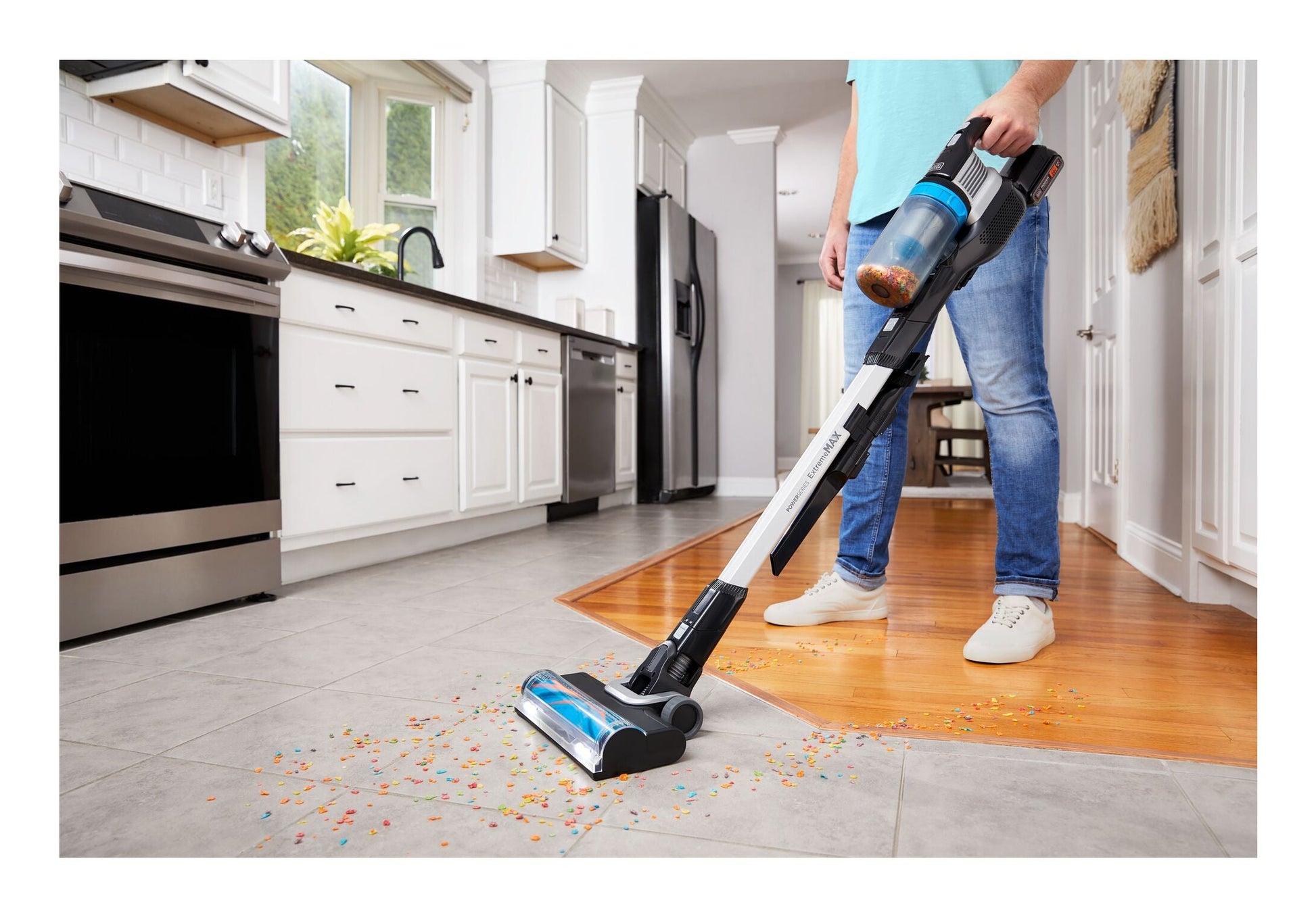 Black & Decker Akku-Stielsauger – BHFEB520D1, Schwarz/Transparent/Weiss, 2-in-1