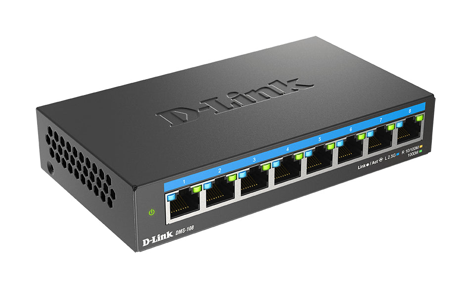 D-Link DMS-108/E – Unmanaged L2 Switch – 8× 2,5G, Desktop