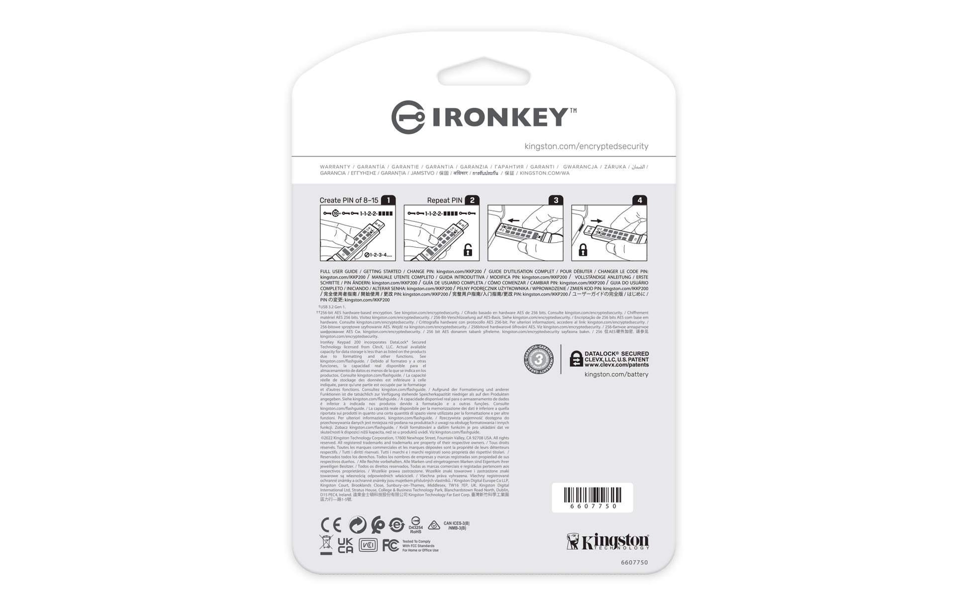 Kingston Keypad 200 – 512 GB, FIPS 140-3