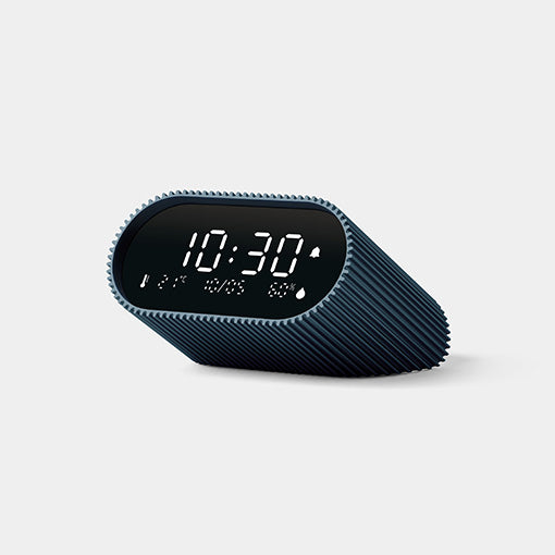 Lexon Wecker Ray Clock – digital, blau, Aluminium, Schlummerfunktion, Thermometer