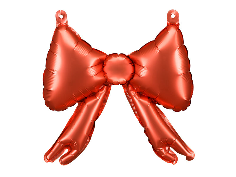 PartyDeco Folienballon Schleife – Rot – 25 × 25 cm – 5 Stk
