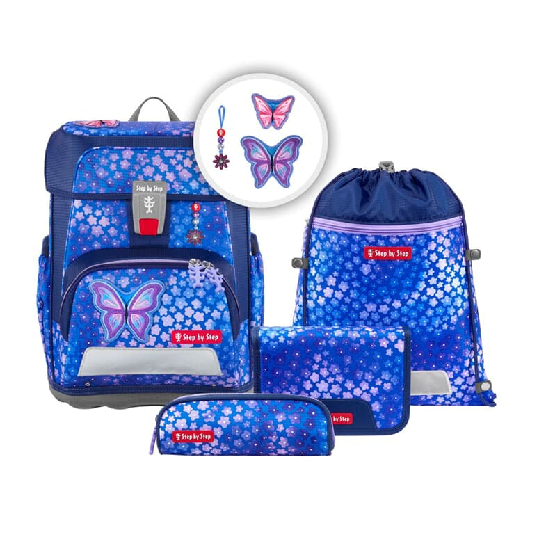 Step by Step Schulrucksack-Set Cloud – 5-teilig – Butterfly Maja – Recycelte Materialien