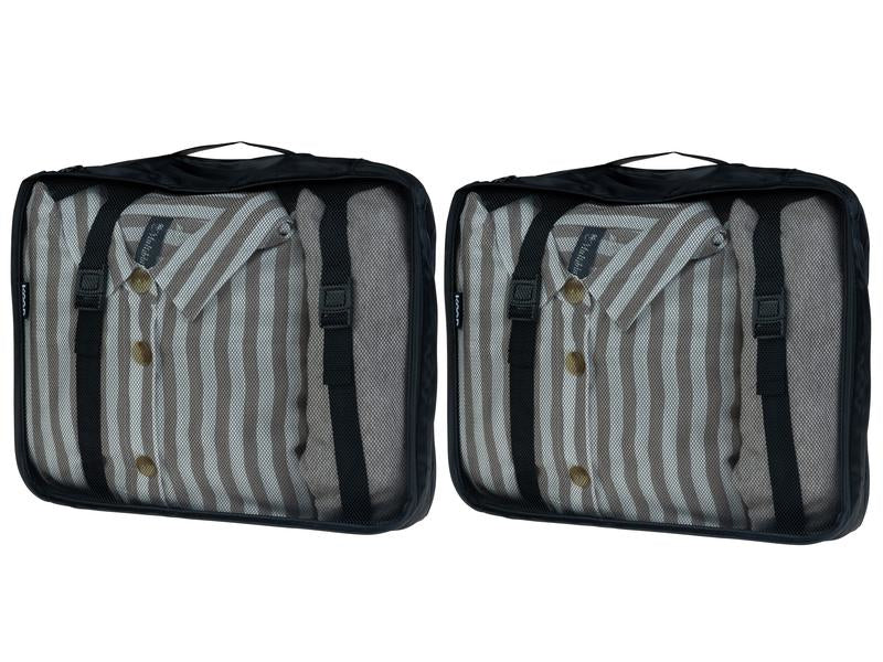 KOOR Packhilfen-Set Reesa L – mit Reissverschluss, Tragegriff – 10 l – Schwarz, Polyester – 2-teilig