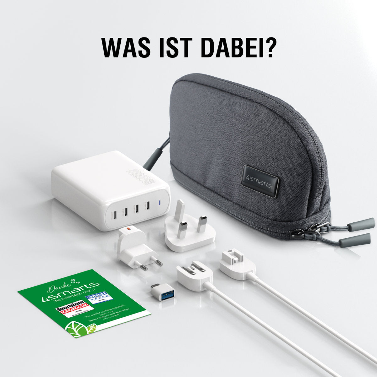 4smarts Flex Pro Ladegerät – 200 W, 2× USB-C, GaN – für Nintendo Switch, Laptop, Smartphone und mehr