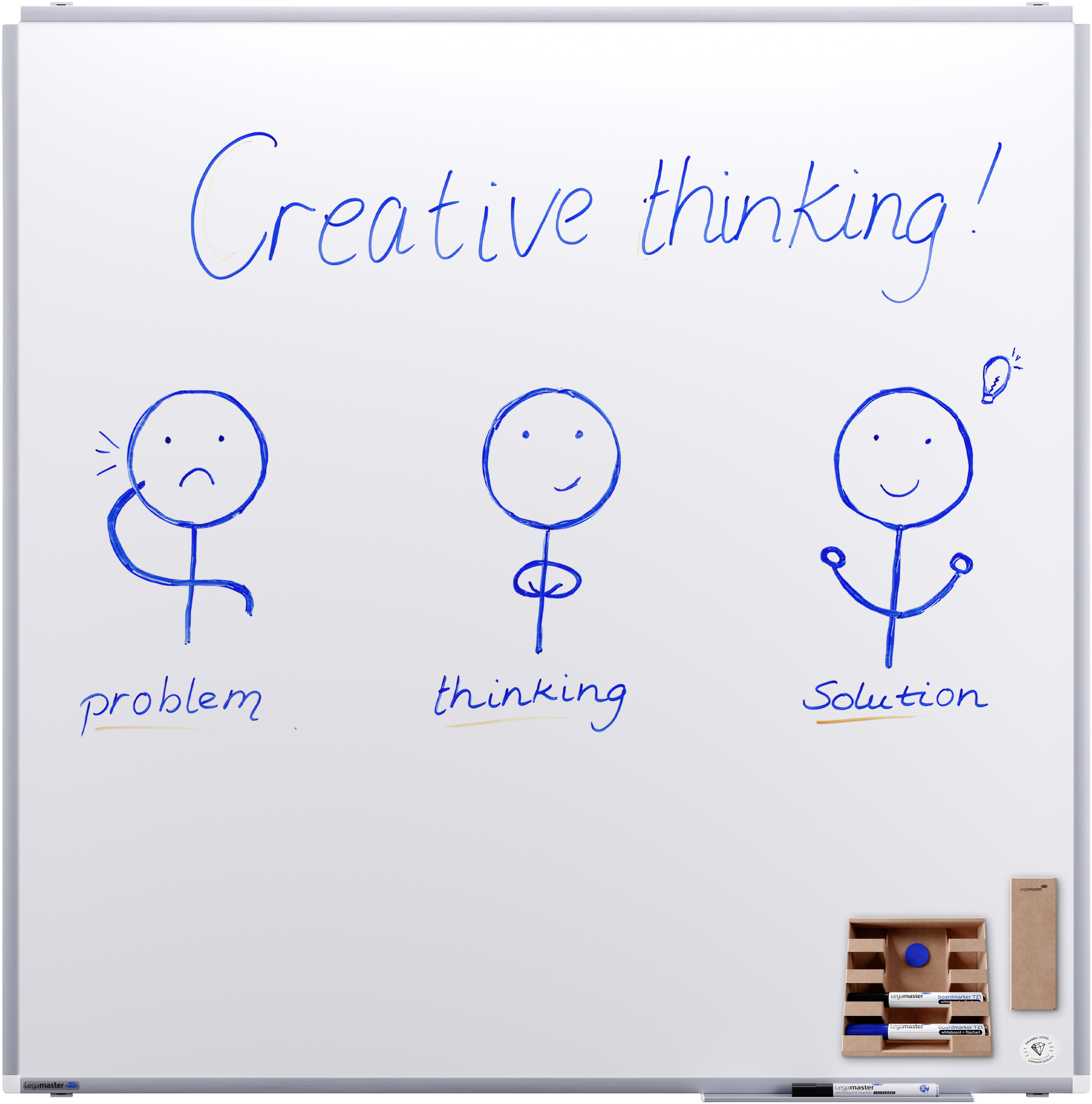 Legamaster Premium Plus Whiteboard – Emaille, magnetisch – 120 × 120 cm