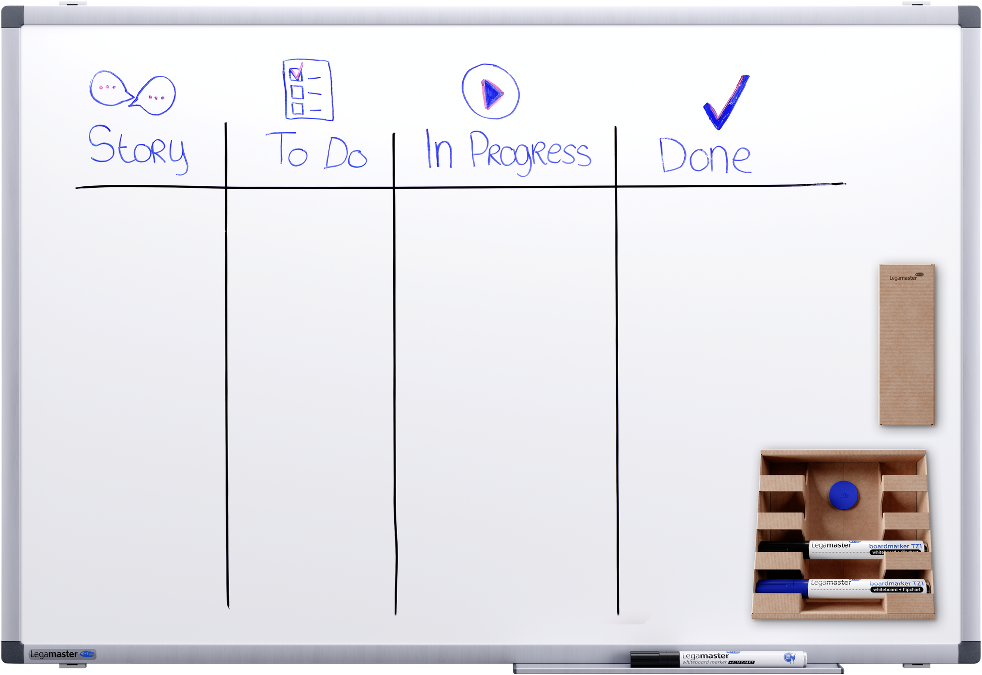Legamaster PREMIUM Whiteboard – Stahl, magnetisch – 90 × 60 cm