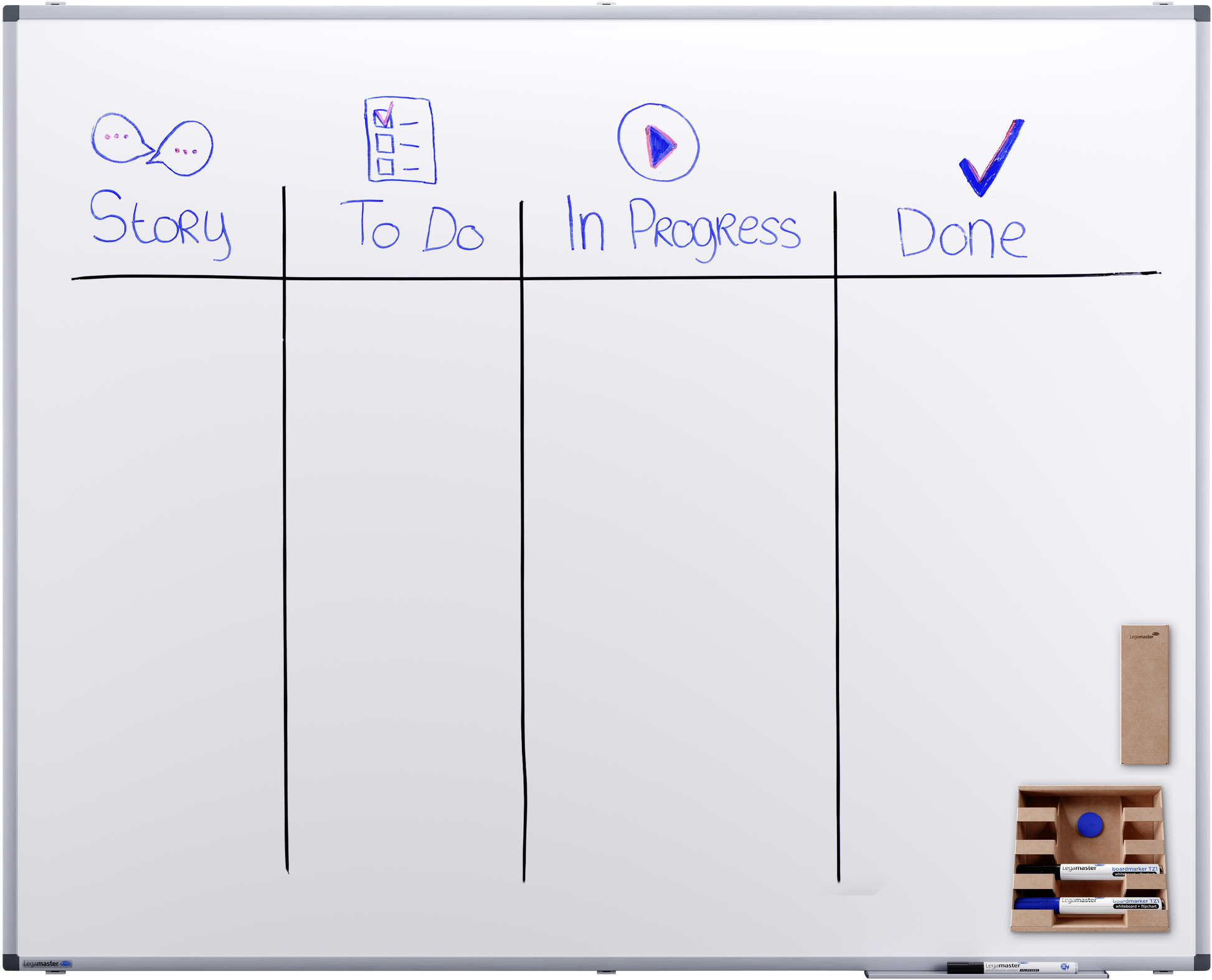 Legamaster Premium Whiteboard – Stahl, magnetisch – 150 × 120 cm