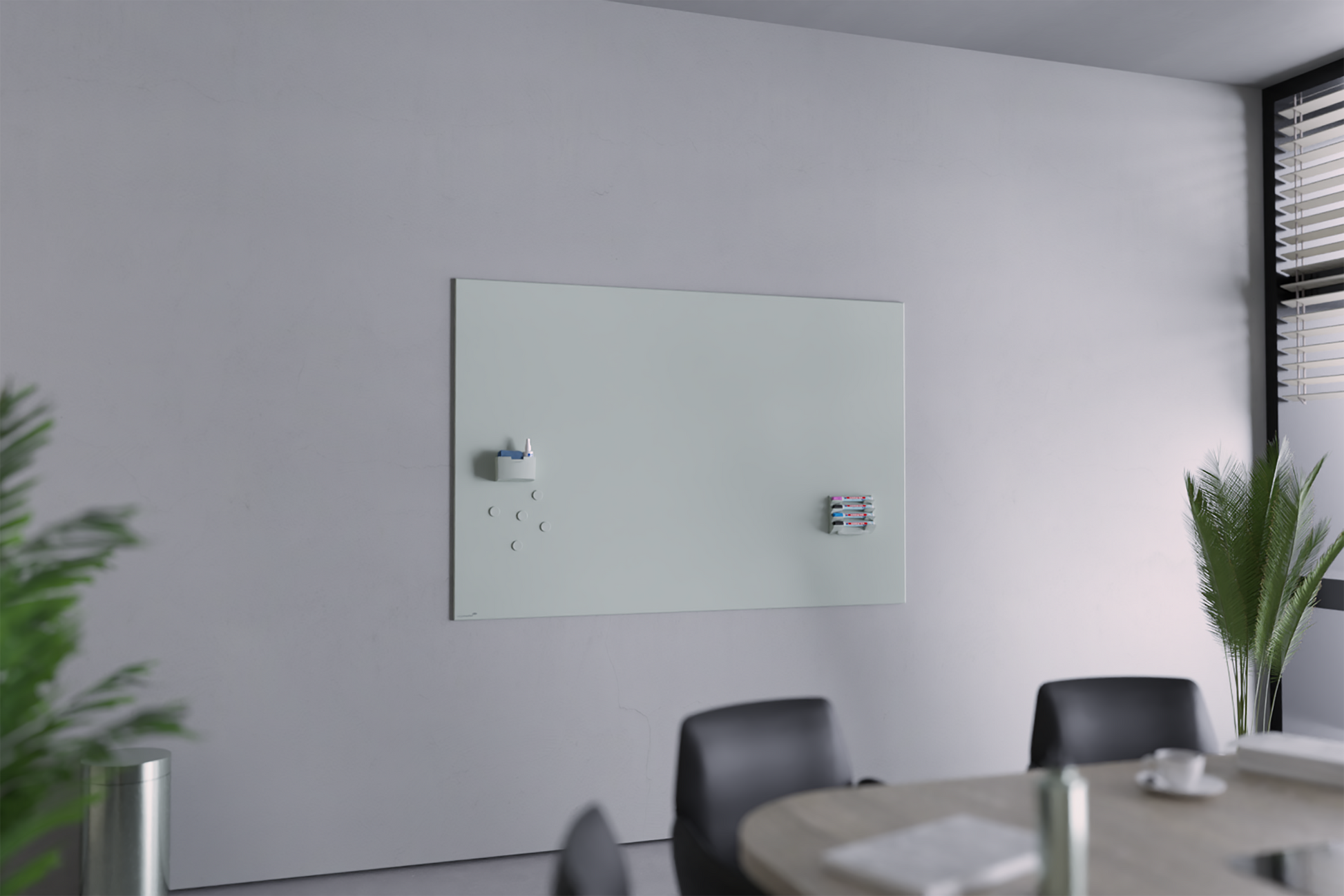 Legamaster Starter-Kit, inkl. Rundmagnete (Ø 30 × H 7 mm, Metall, Salbeigrün) – für Whiteboards – 5-teilig