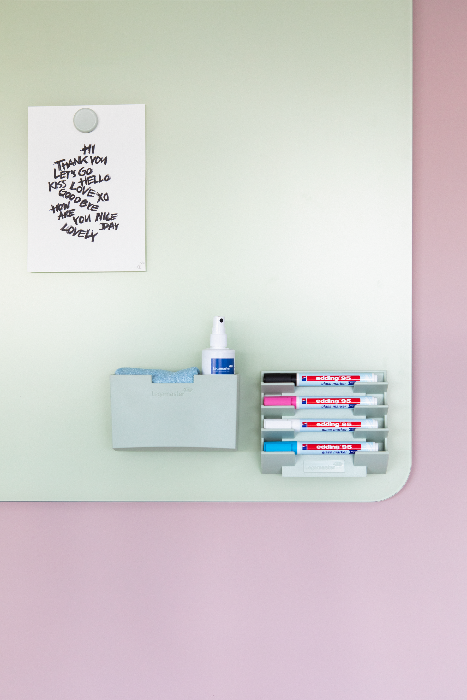Legamaster Whiteboard – 150 × 100 cm, Glas, magnetisch, Wandmontage, inkl. Magnete, Marker, Montagesatz
