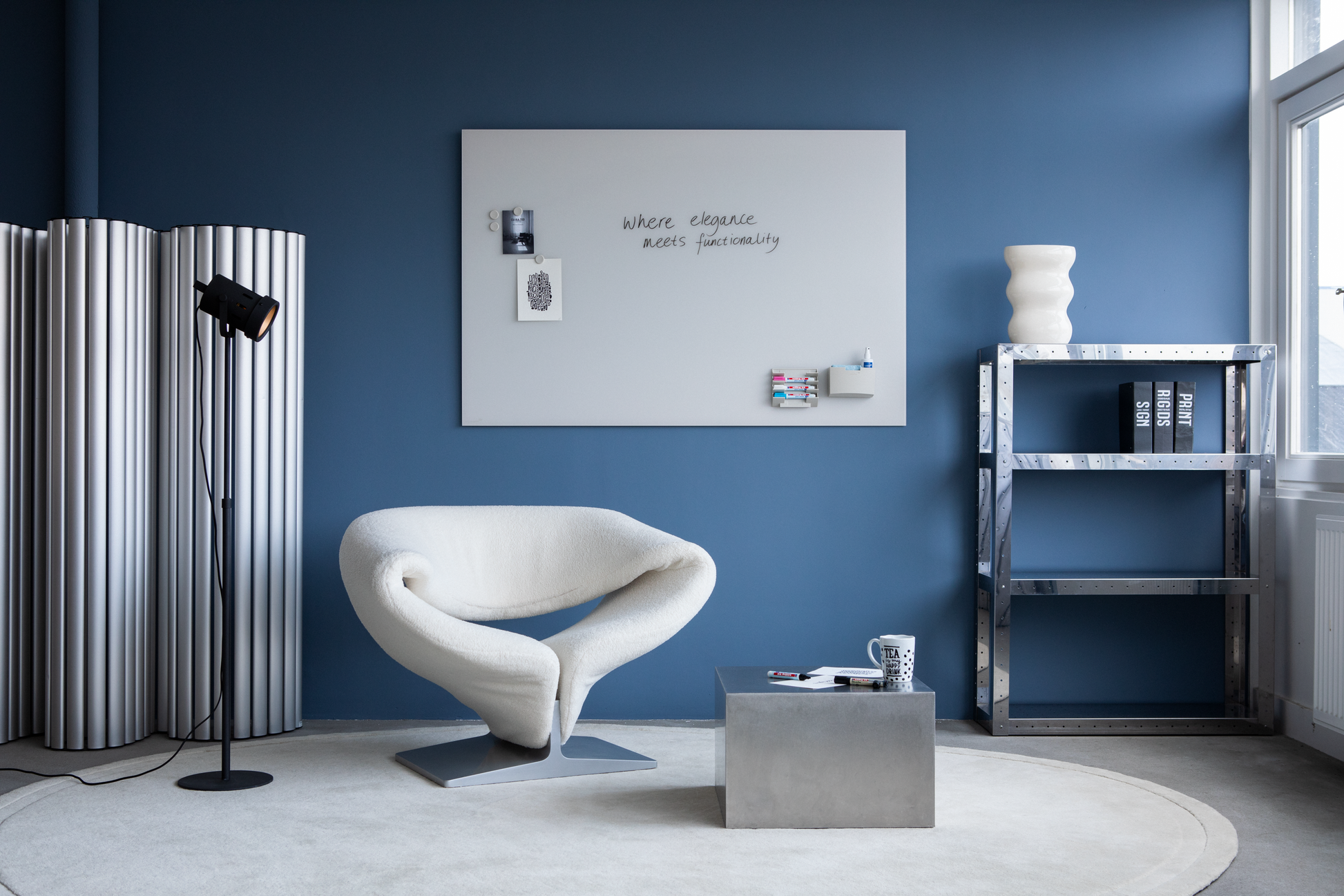 Legamaster Whiteboard – 120 × 90 cm, Glas, magnetisch, Wandmontage, inkl. 2 Magnete
