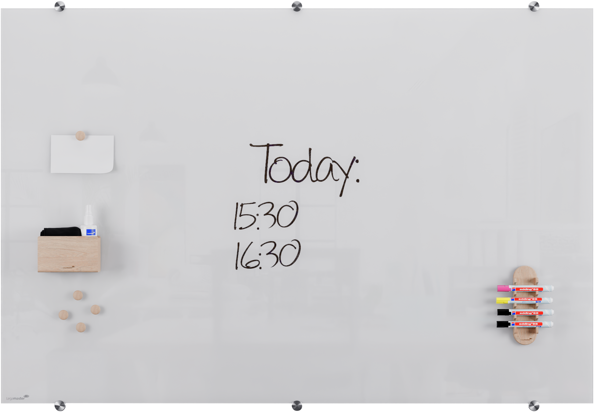 Legamaster Glasboard – weiss, magnetisch – 150 × 100 cm
