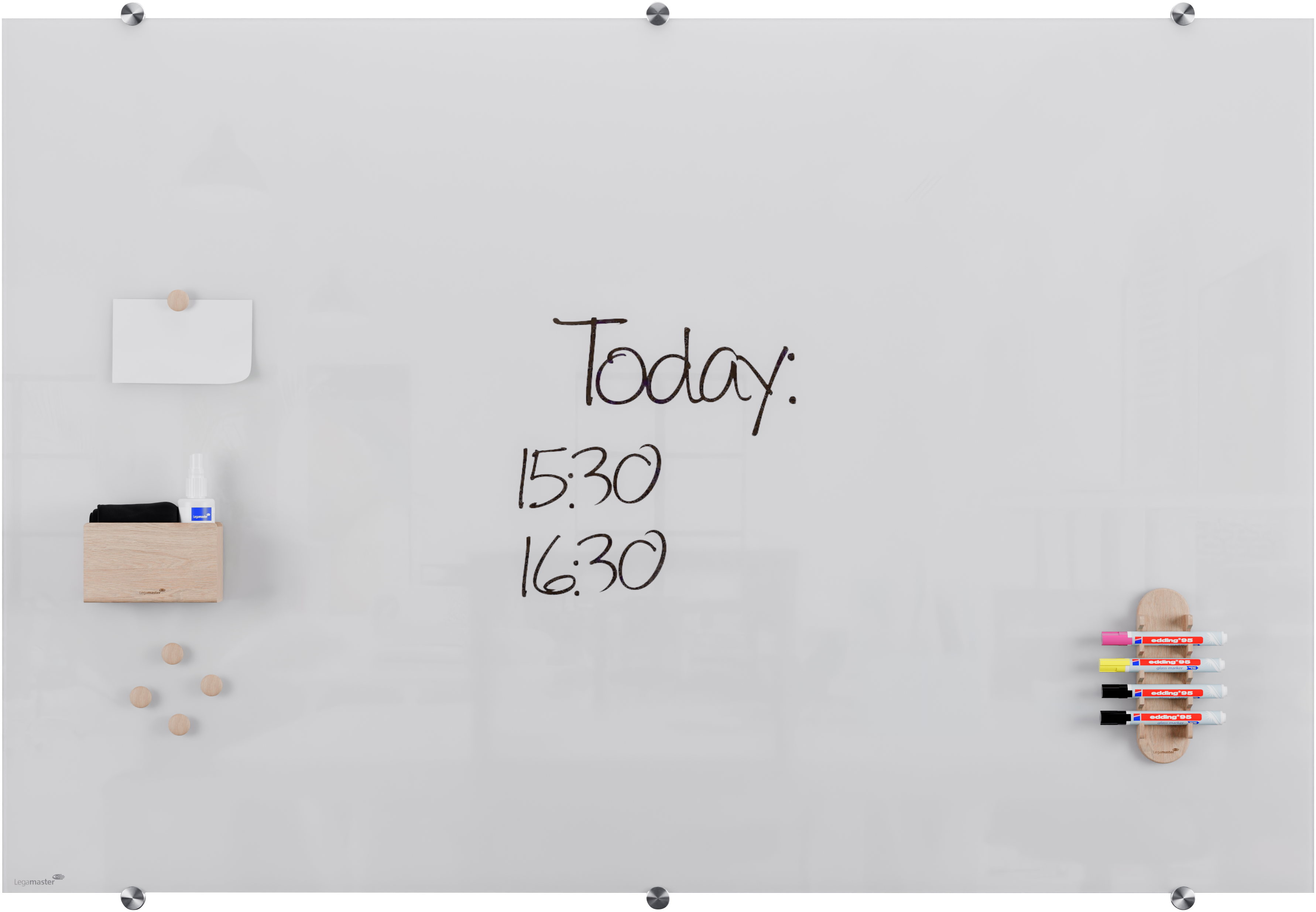 Legamaster Glasboard – weiss, magnetisch – 150 × 100 cm