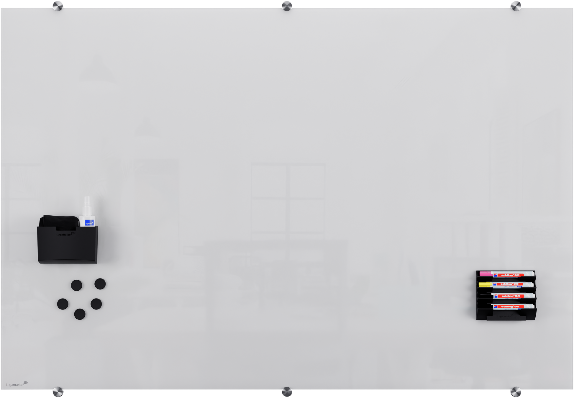 Legamaster Glasboard – weiss, magnetisch – 150 × 100 cm