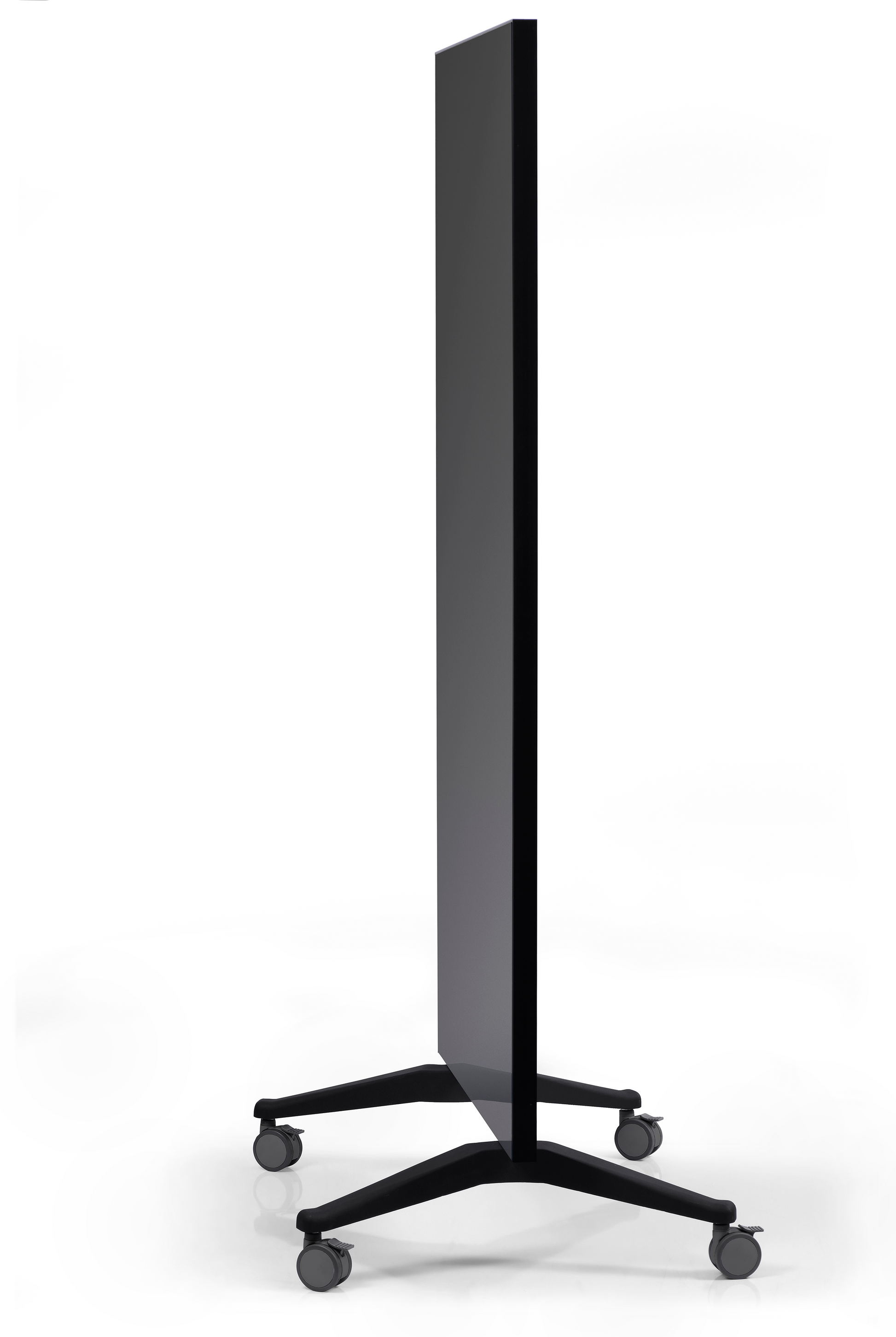 Legamaster Whiteboard – 90 × 175 cm, Glas, schwarzer Rahmen, mobil