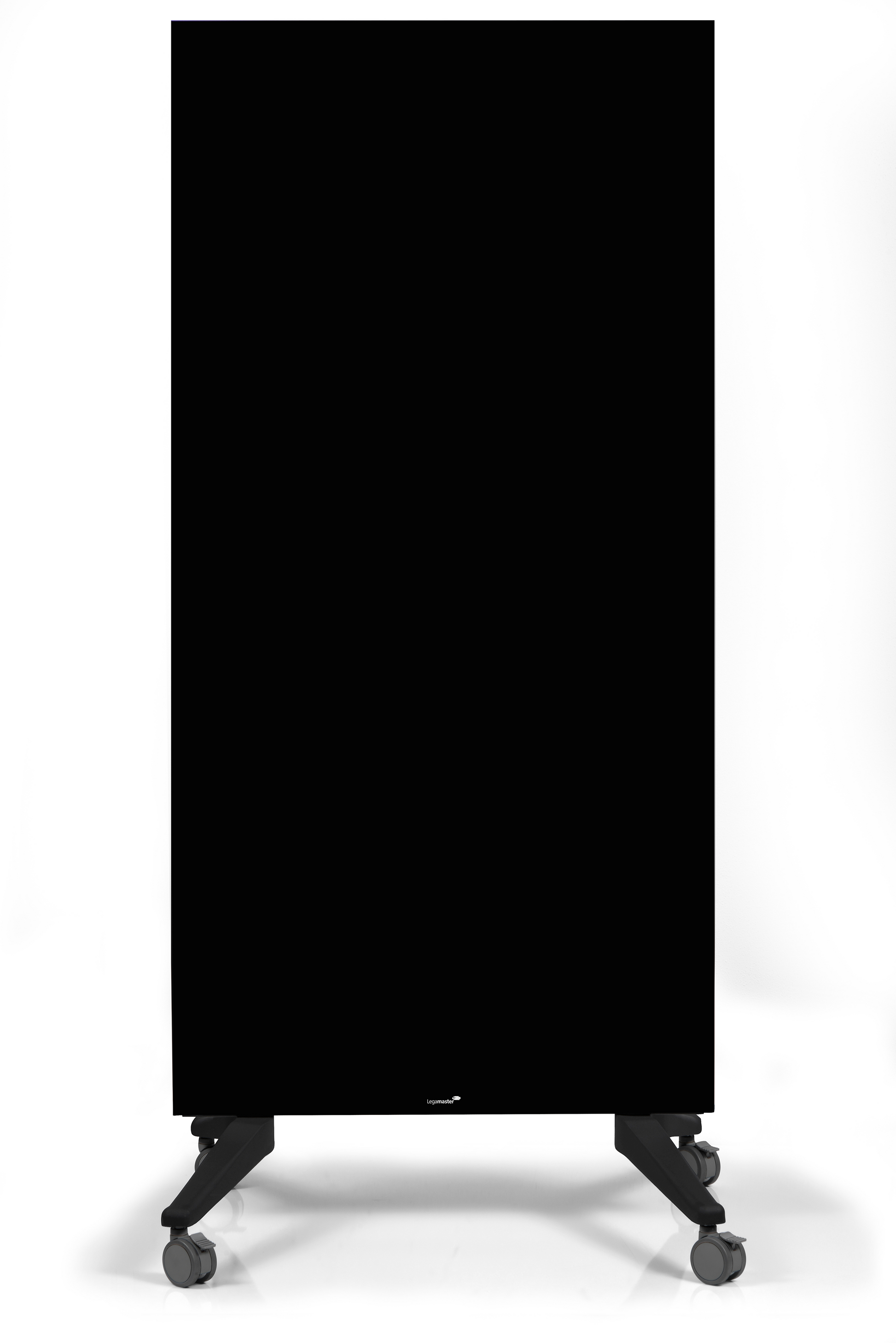 Legamaster Whiteboard – 90 × 175 cm, Glas, schwarzer Rahmen, mobil