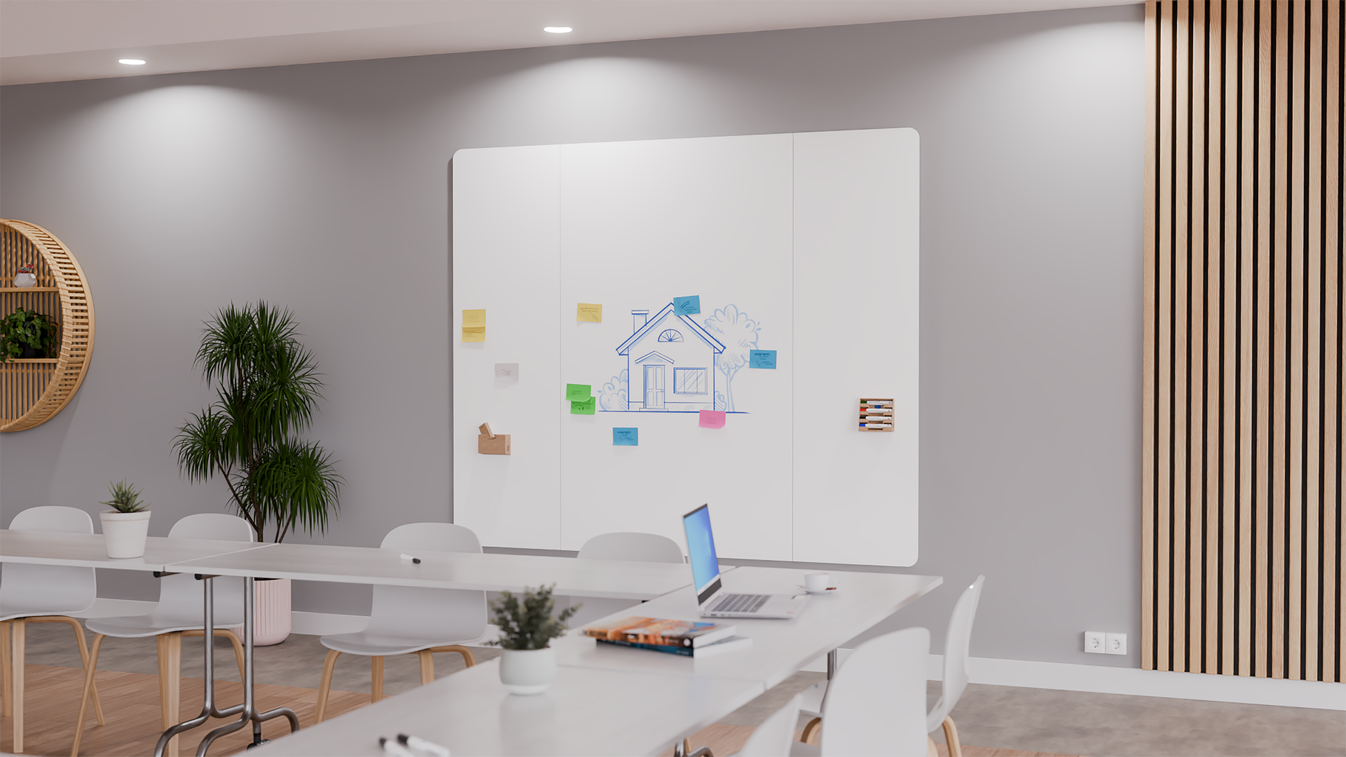 Legamaster WALL-UP Whiteboard – Emaille, magnetisch, rahmenlos – 200 × 119,5 cm