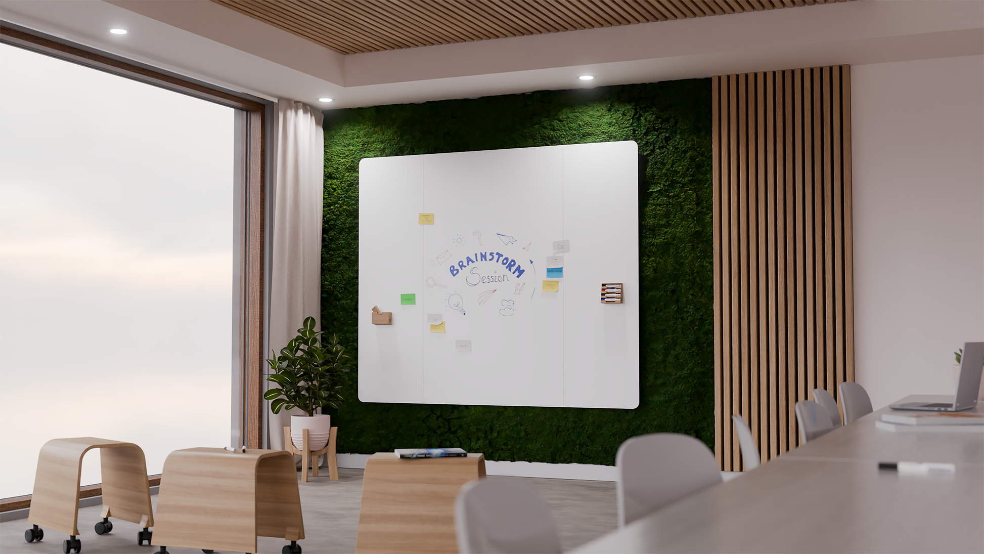Legamaster WALL-UP Whiteboard – Emaille, magnetisch, rahmenlos – 200 × 119,5 cm