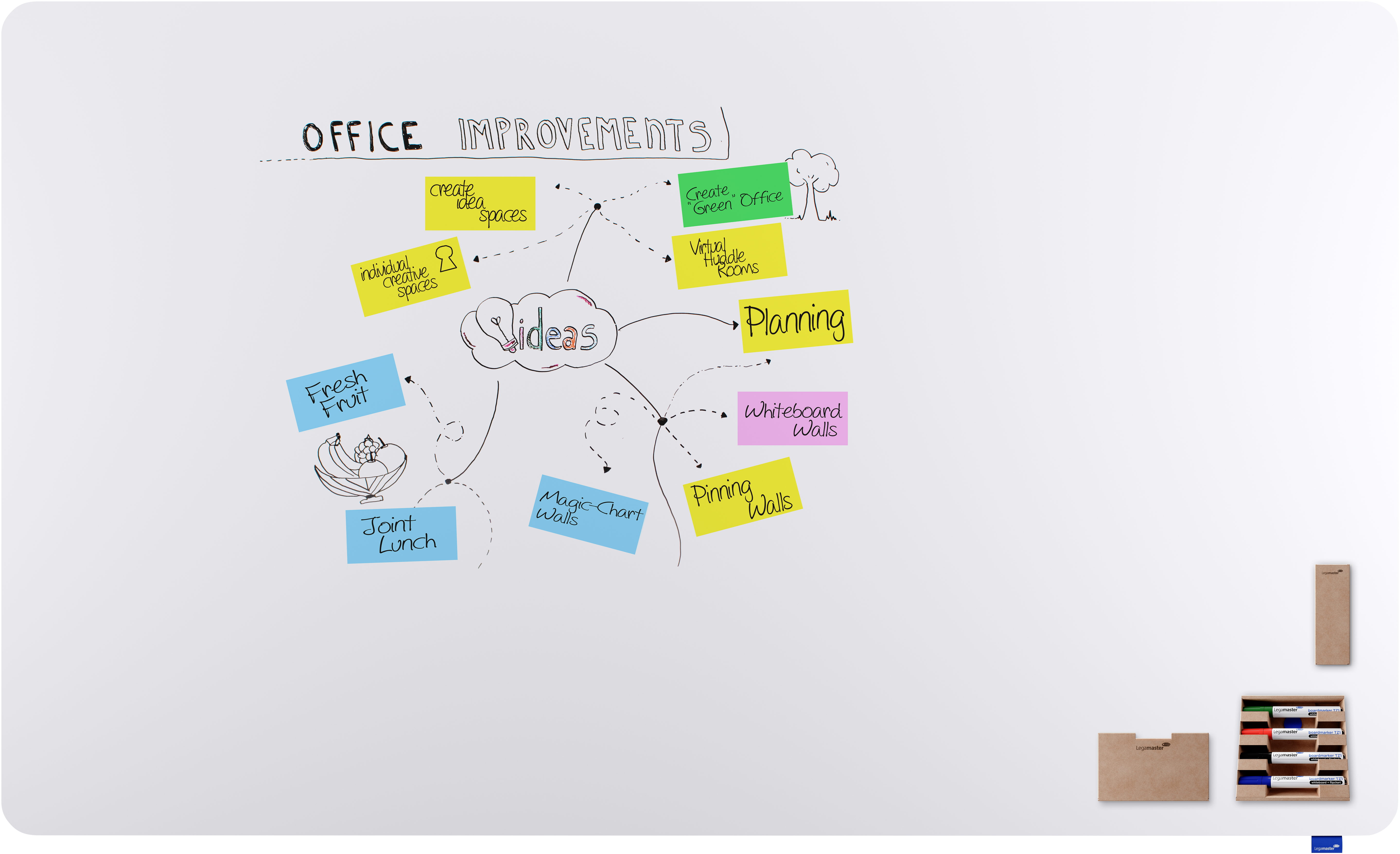 Legamaster Essence Whiteboard – Emaille, magnetisch, rahmenlos – 200 × 119,5 cm