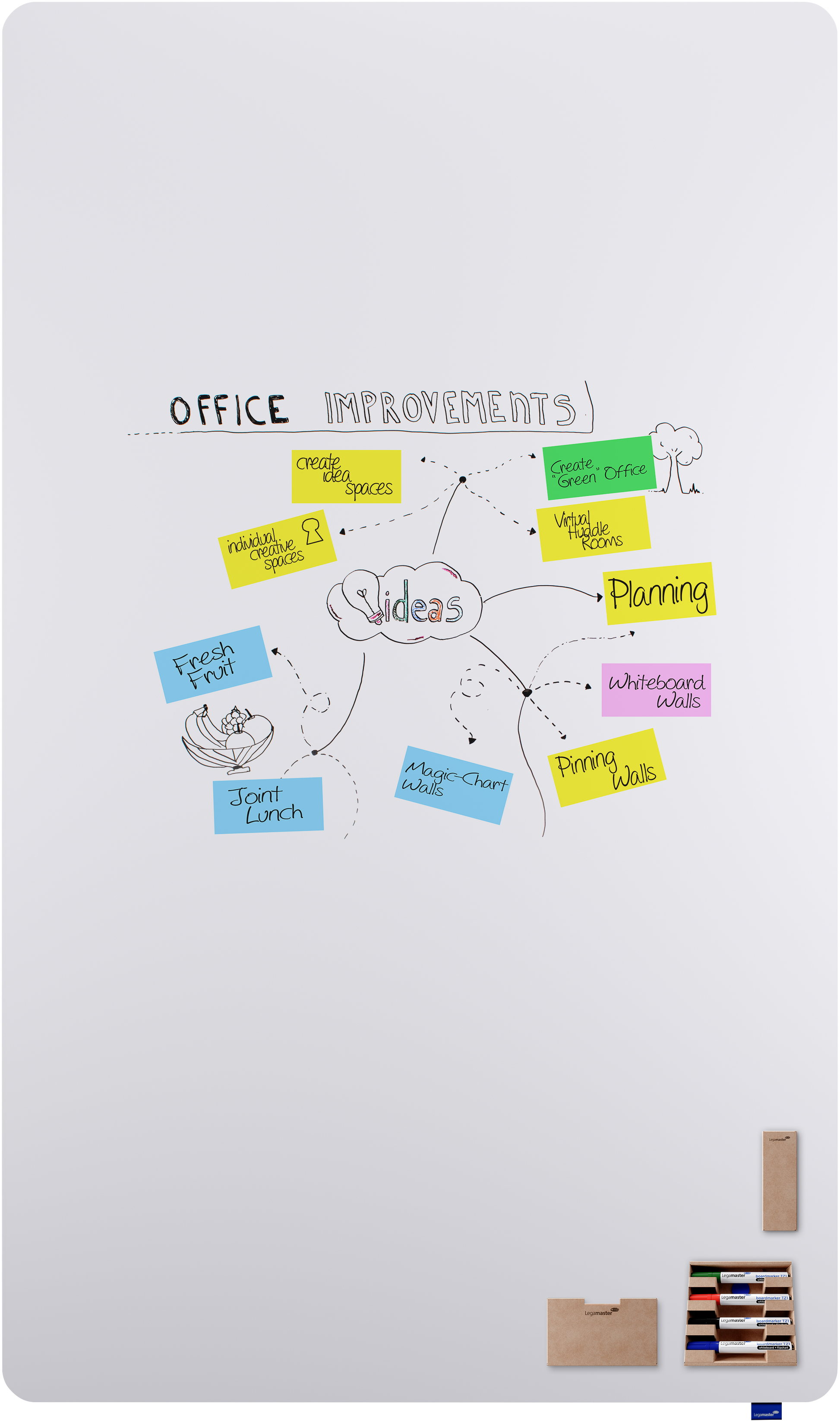 Legamaster Essence Whiteboard – Emaille, magnetisch, rahmenlos – 200 × 119,5 cm