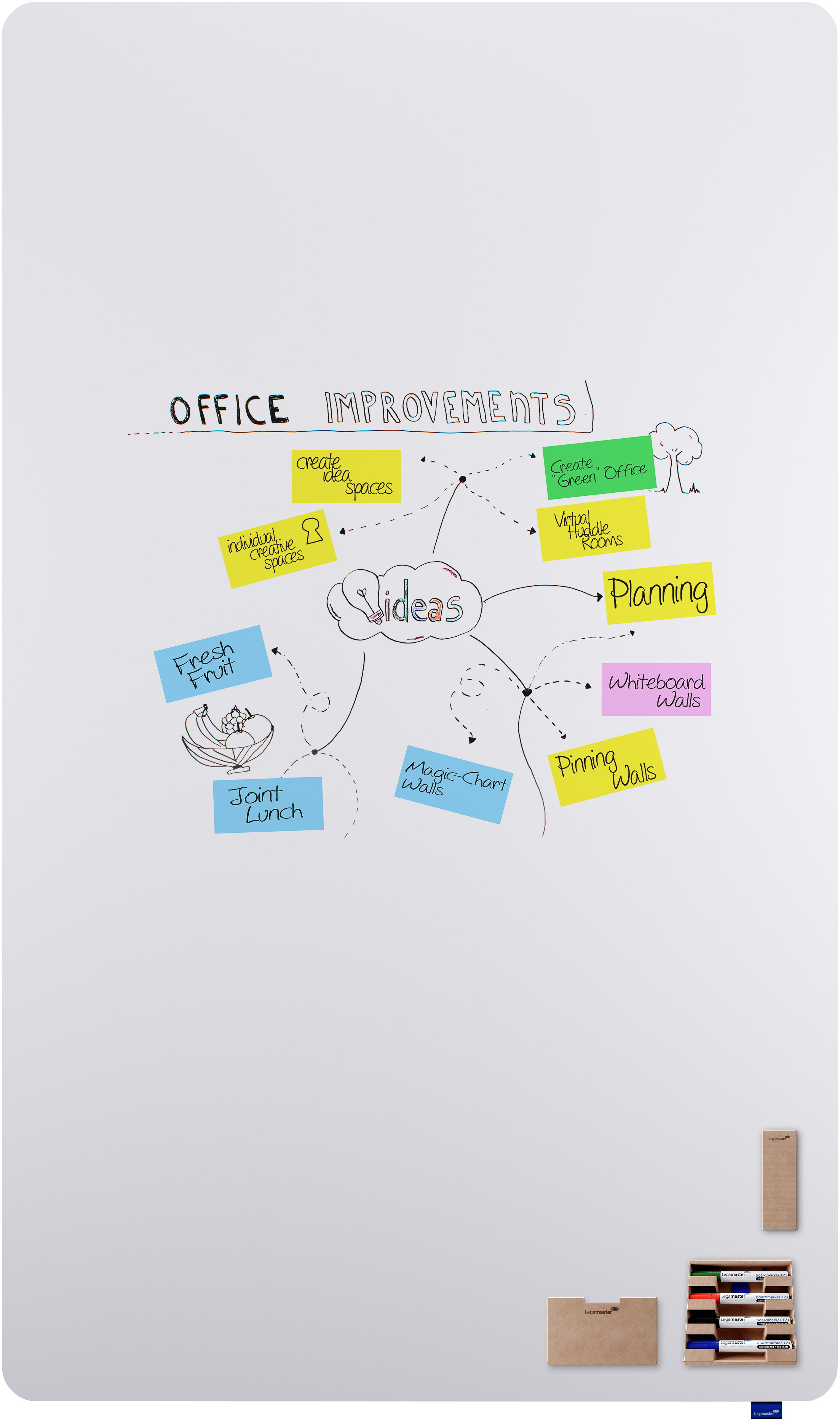 Legamaster Essence Whiteboard – Emaille, magnetisch, rahmenlos – 200 × 119,5 cm