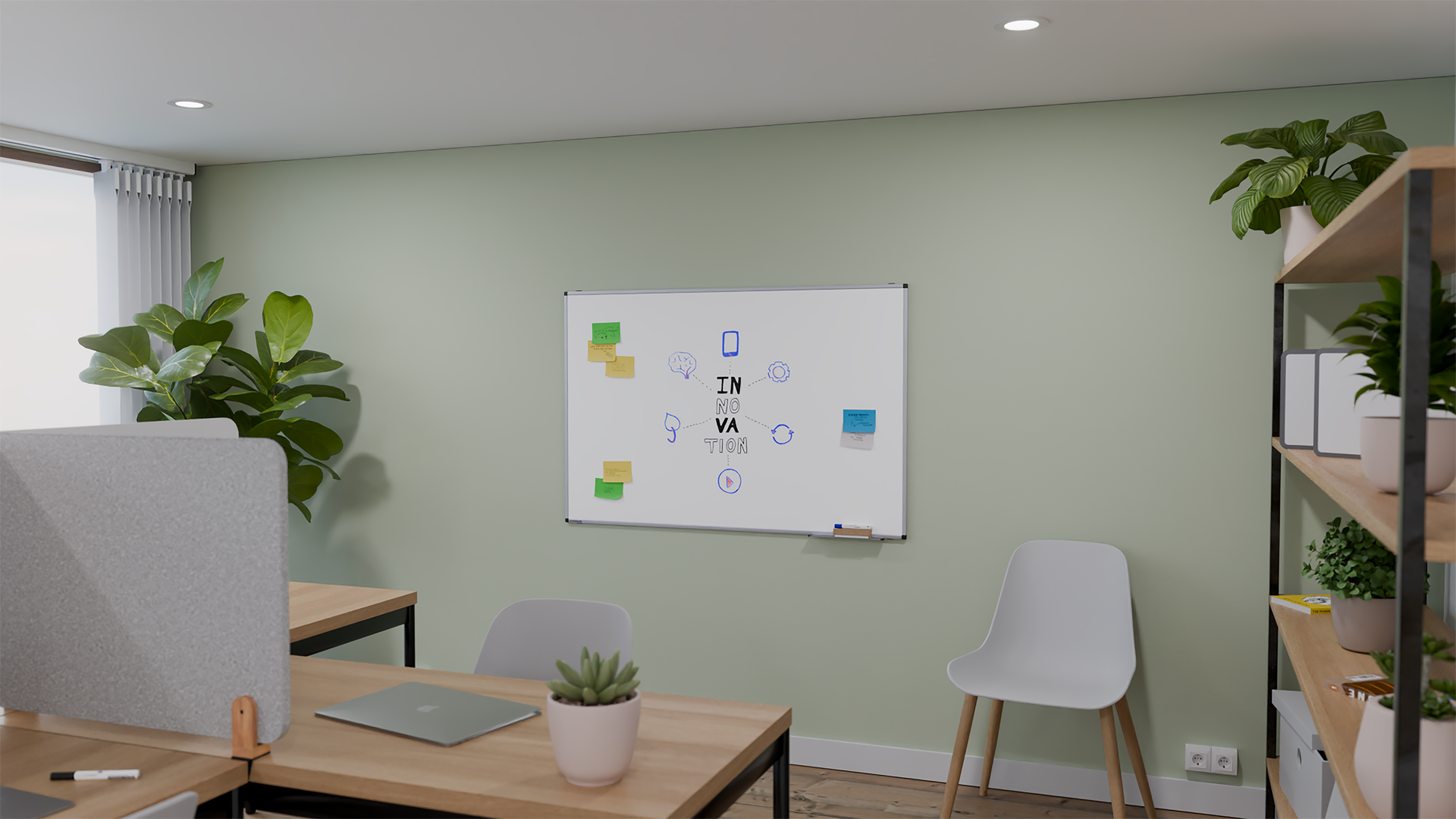 Legamaster UNITE Whiteboard – Stahl, magnetisch – 120 × 120 cm