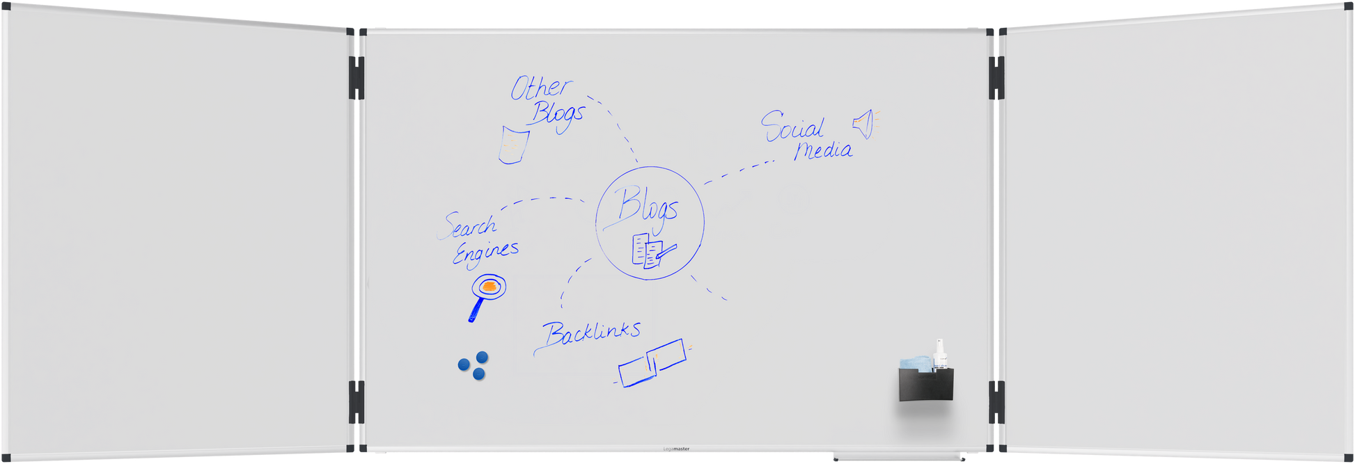 Legamaster UNITE PLUS Whiteboard – Emaille, magnetisch – 150 × 100 cm