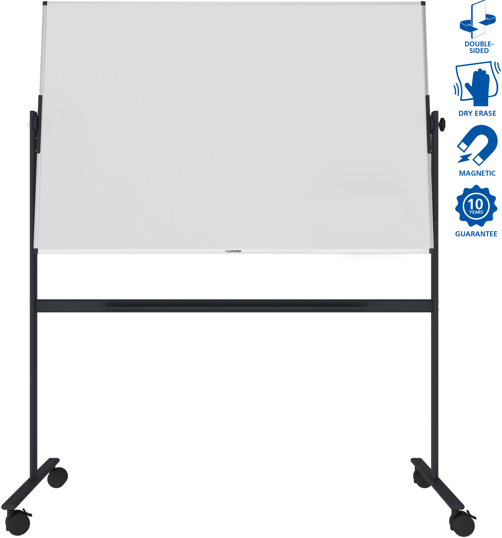Legamaster Mobiles Whiteboard – Stahl, magnetisch, drehbar – 150 × 100 cm