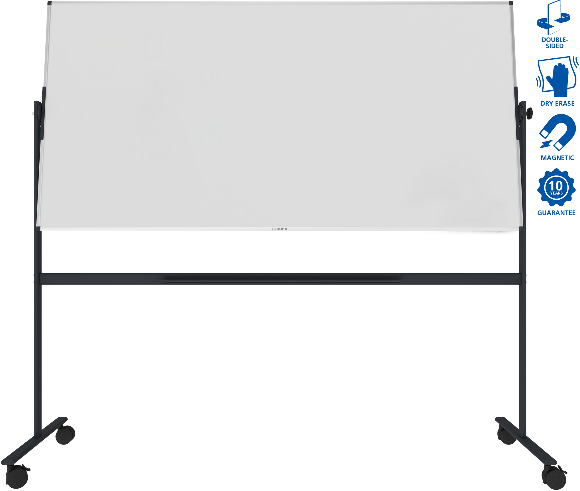 Legamaster UNITE Mobiles Whiteboard – Stahl, magnetisch, beidseitig, drehbar – 199,7 × 99,7 cm