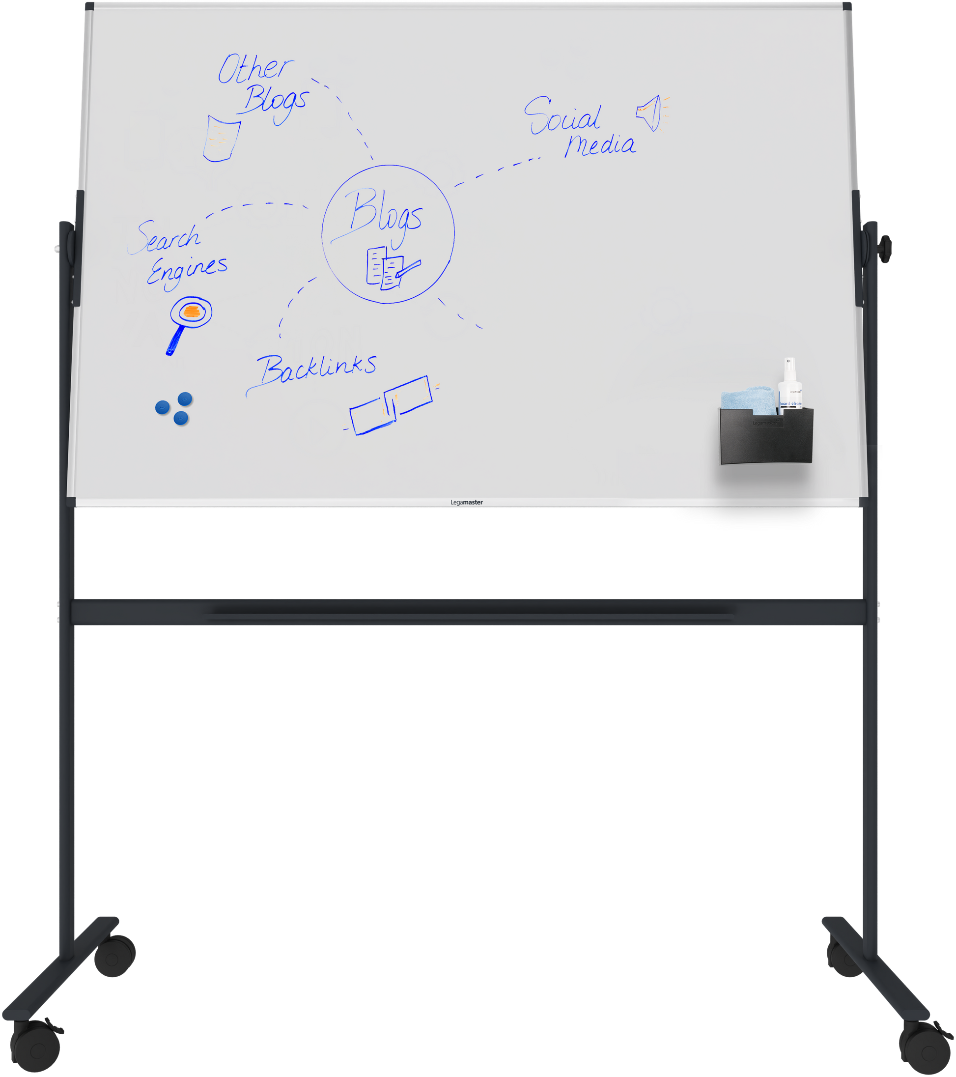 Legamaster UNITE PLUS Mobiles Whiteboard – Emaille, magnetisch, drehbar – 199,7 × 99,7 cm
