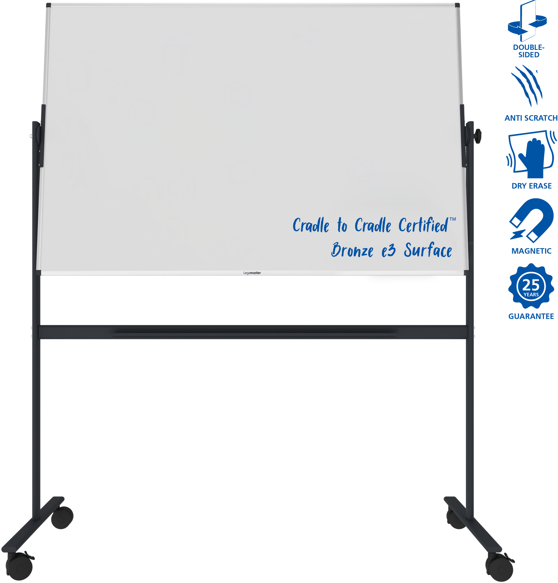 Legamaster UNITE PLUS Mobiles Whiteboard – Emaille, magnetisch, drehbar – 199,7 × 99,7 cm