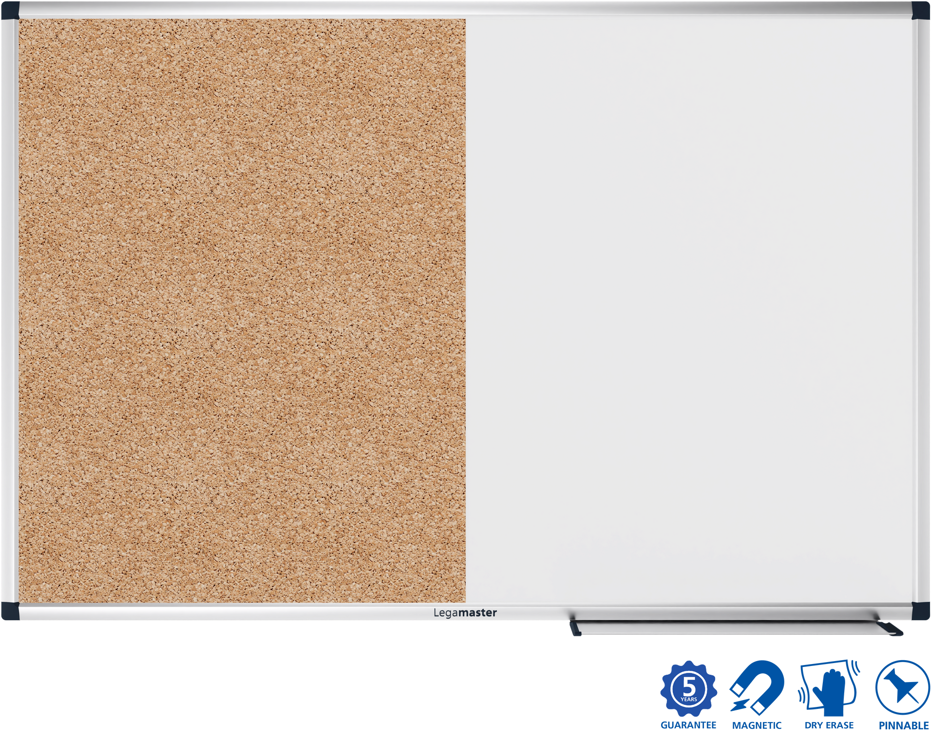 Legamaster Whiteboard – 90 × 60 cm, lackierter Stahl, magnetisch, Aluminiumrahmen, Wandmontage, inkl. Stiftablage