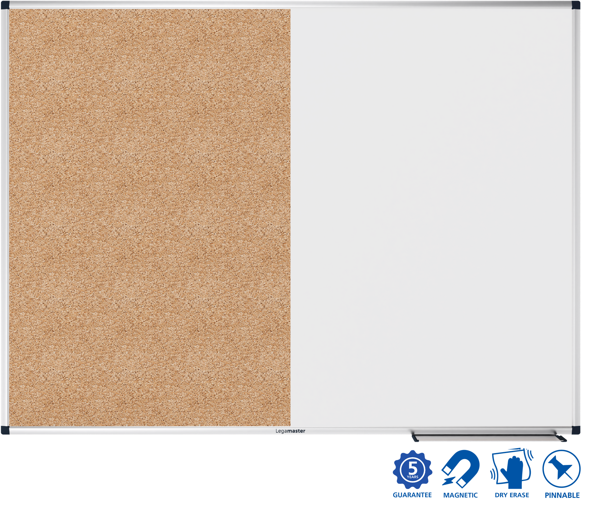 Legamaster Whiteboard – 120 × 90 cm, magnetisch, Aluminiumrahmen, Wandmontage, inkl. Stiftablage