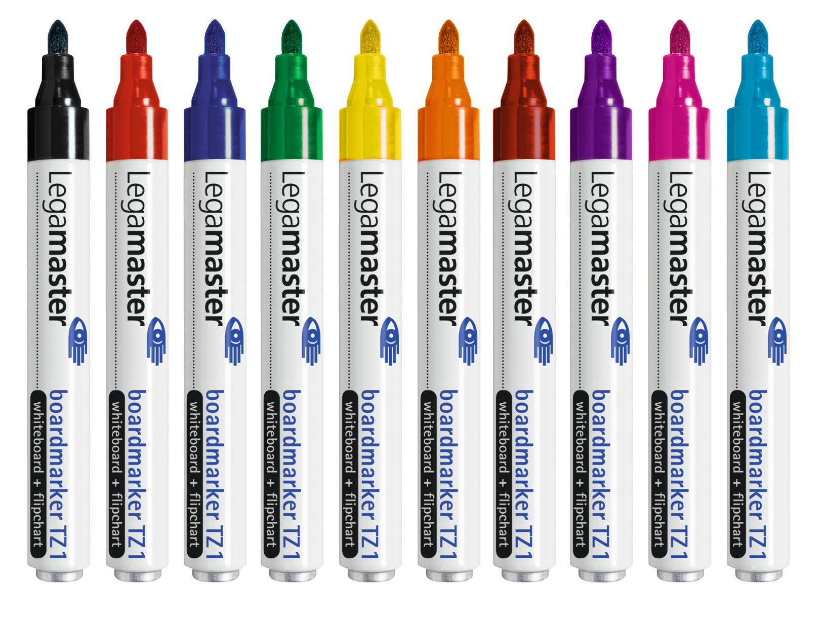 Legamaster Whiteboard-Marker – 1,5–3 mm, 10 Farben, 10 Stk., feucht abwischbar, geruchsarm – für Whiteboards