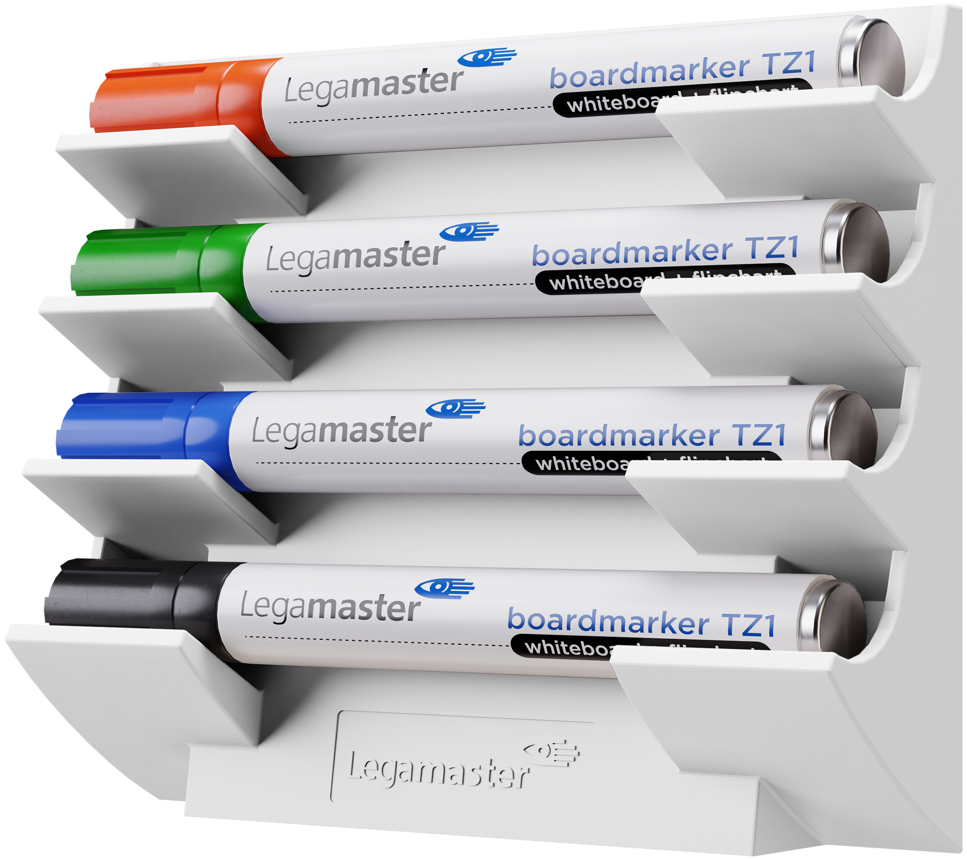 Legamaster Magnetischer Markerhalter für Whiteboard – 4 Stifte, Kunststoff, Weiss, 154 × 129 × 39 mm