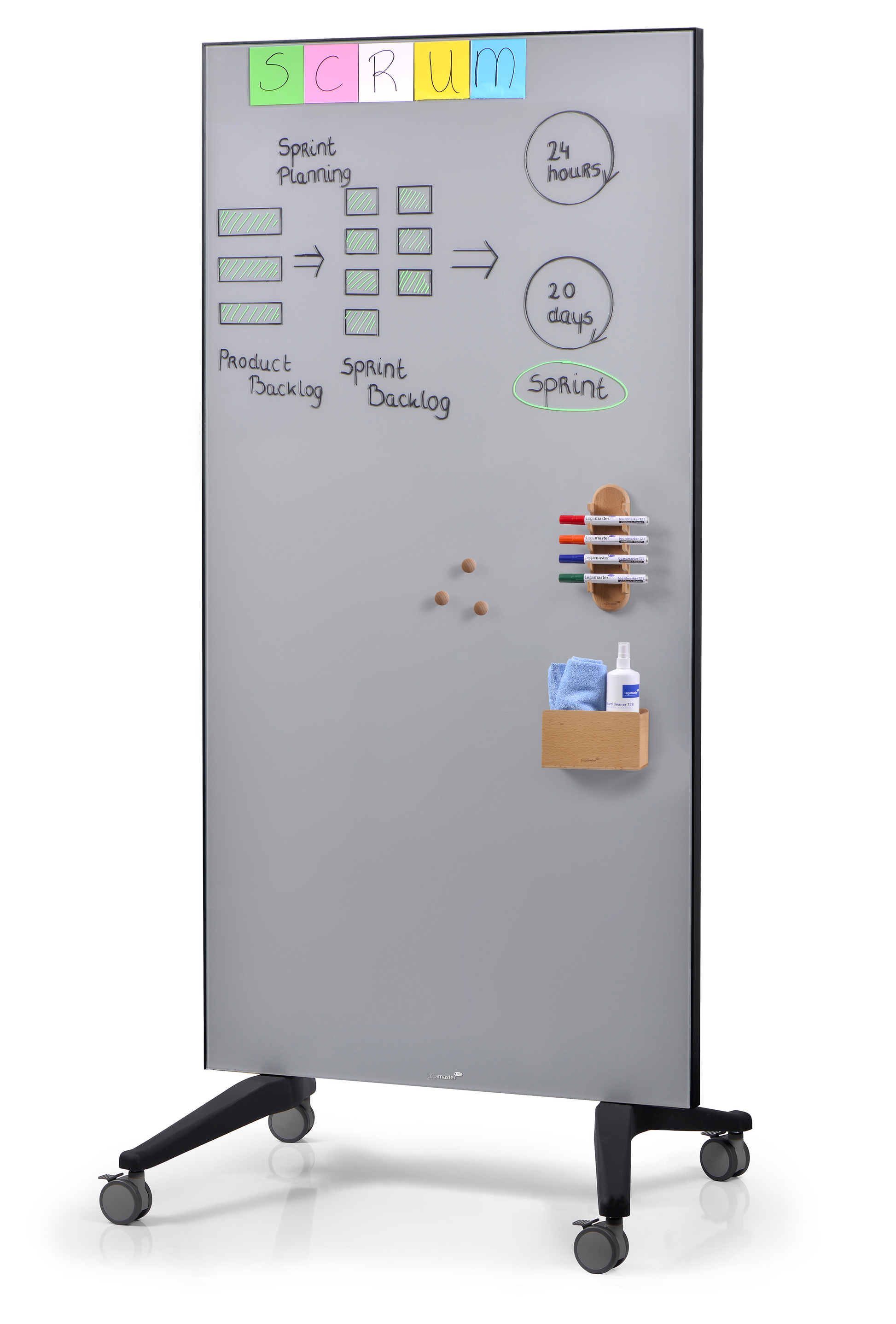 Legamaster Whiteboard – 19 × 9,2 cm, magnetisch – für Glasmagnettafeln