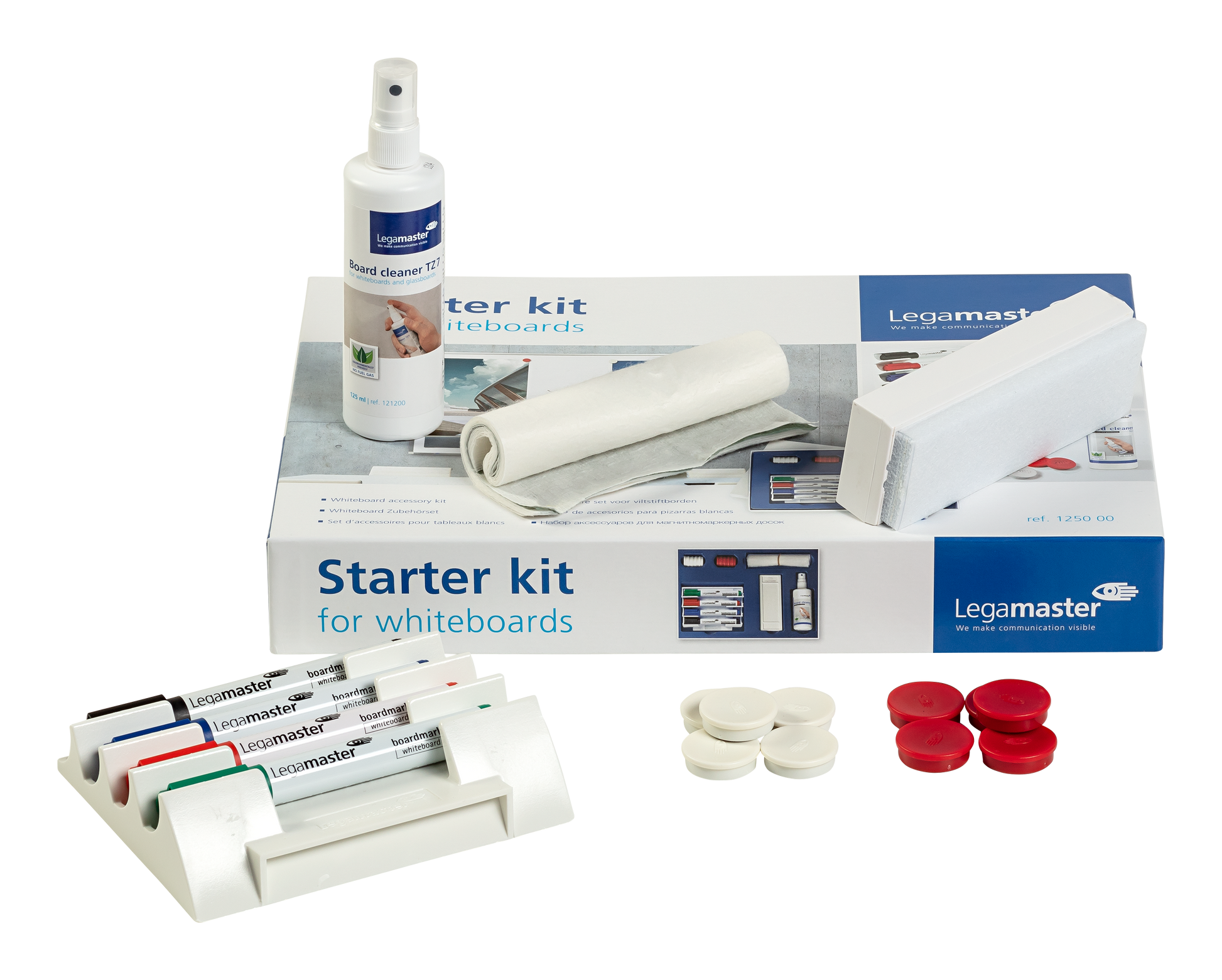 Legamaster Starter-Kit – inkl. 4 Marker, Wischer, Reiniger – für Whiteboards
