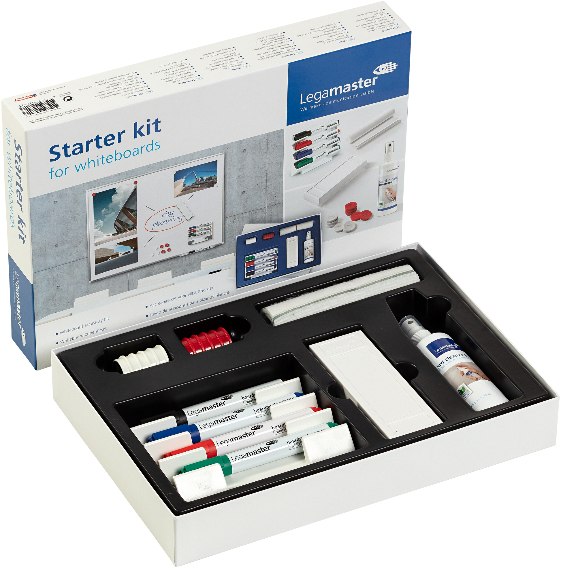 Legamaster Starter-Kit – inkl. 4 Marker, Wischer, Reiniger – für Whiteboards