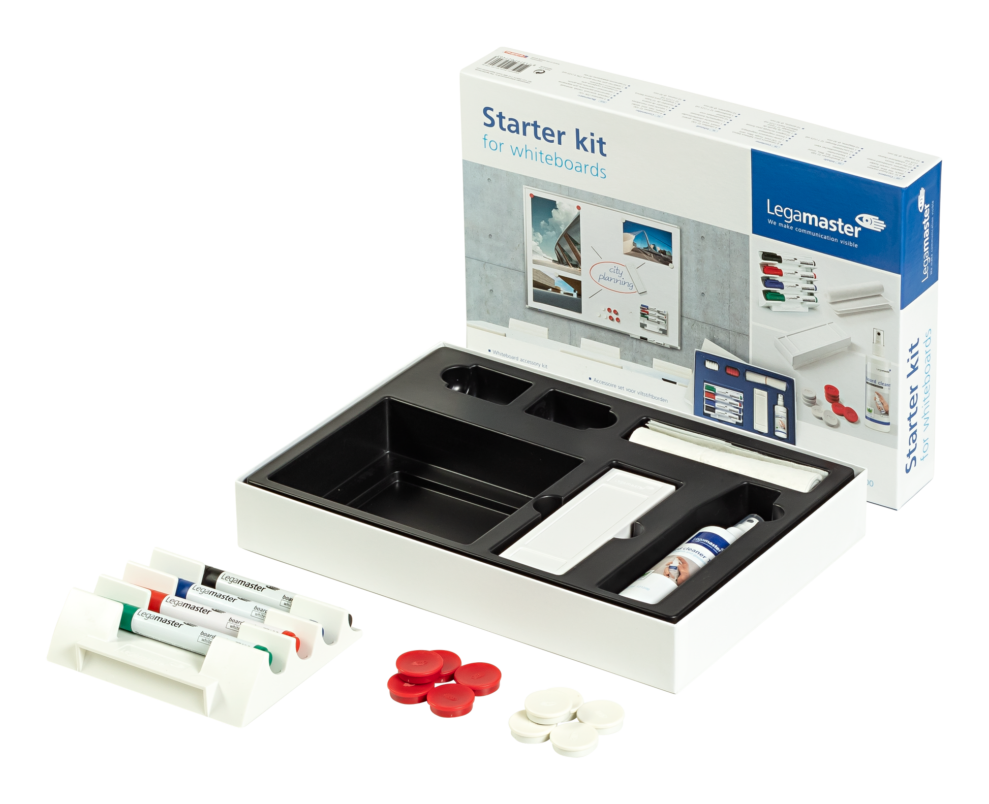 Legamaster Starter-Kit – inkl. 4 Marker, Wischer, Reiniger – für Whiteboards