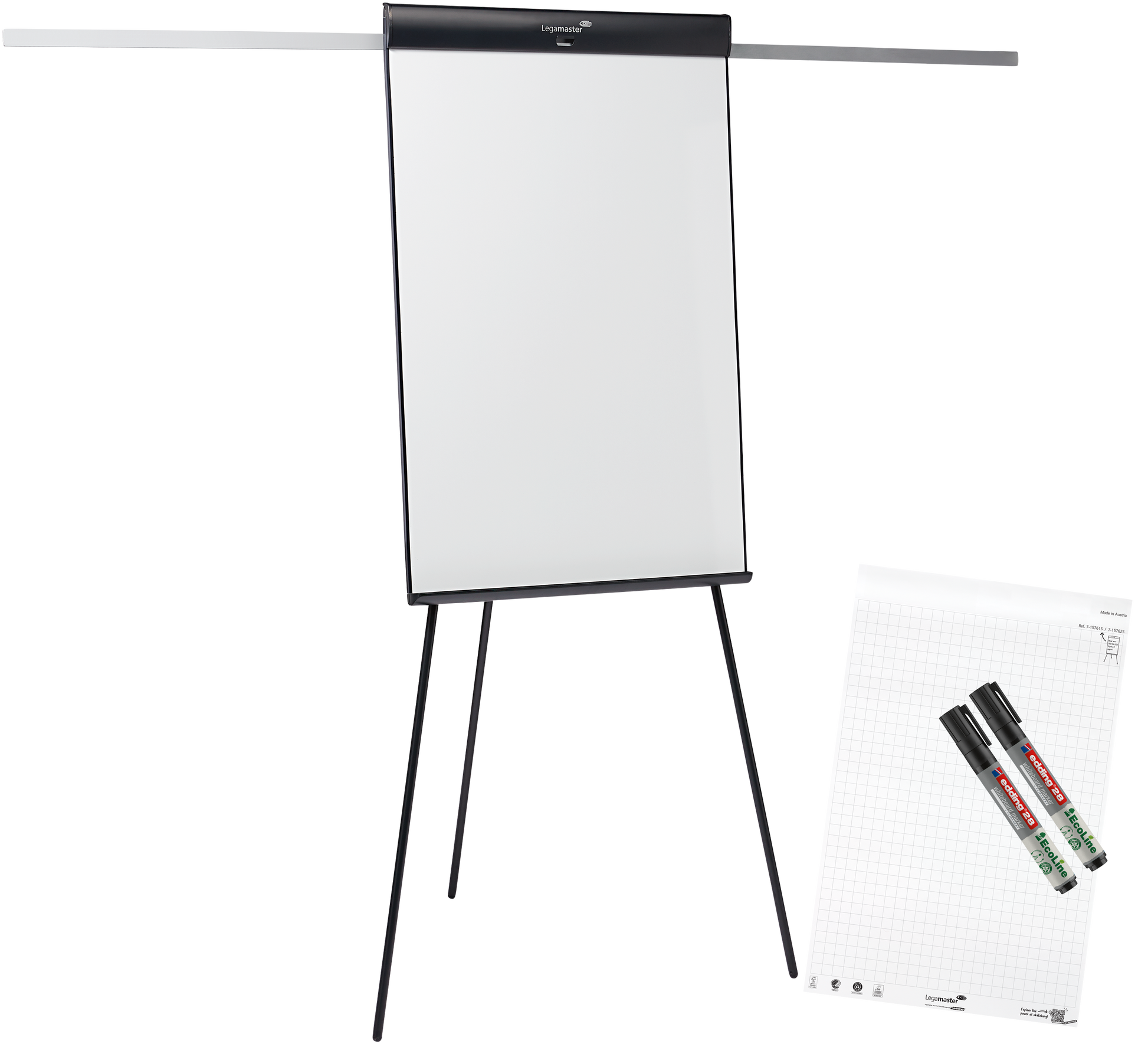 Legamaster Flipchart-Block SKETCH PRO – 105 × 68 cm, schwarz, Stahl