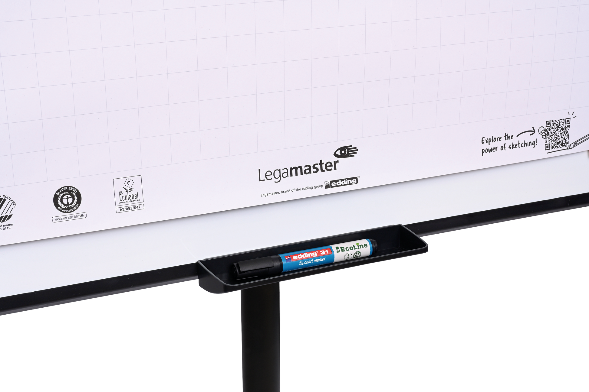 Legamaster Flipchart SKETCH EASY – 105 × 65 cm, schwarz, Stahl